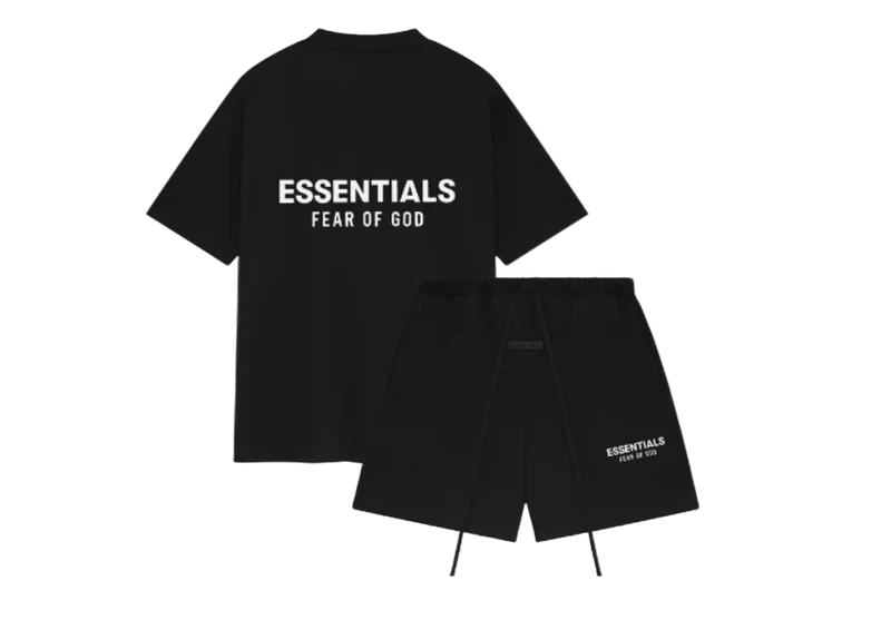 FEAR OF GOD ESSENTIALS BLACK WHITE Rövid Szett