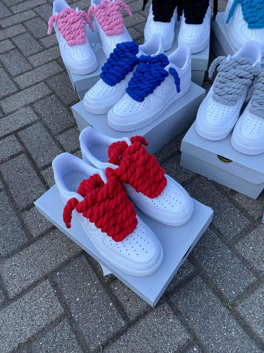 Nike Air Force 1 White Rope Lace Piros