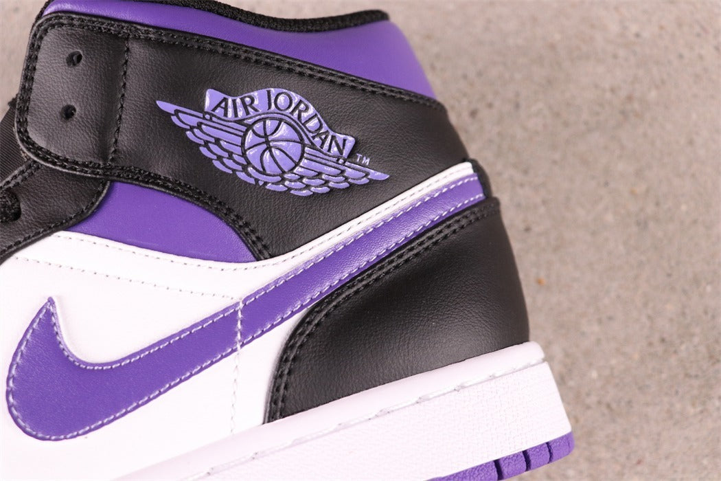 Air Jordan 1 Mid White Black Purple