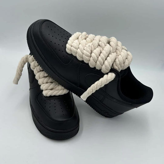 Nike Air Force 1 Rope Lace Black-Bézs