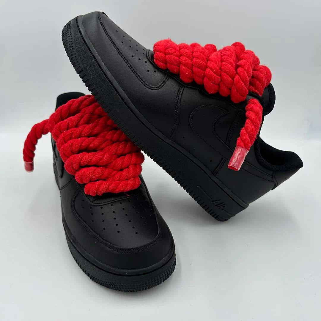 Nike Air Force 1 Rope Lace Black-Red