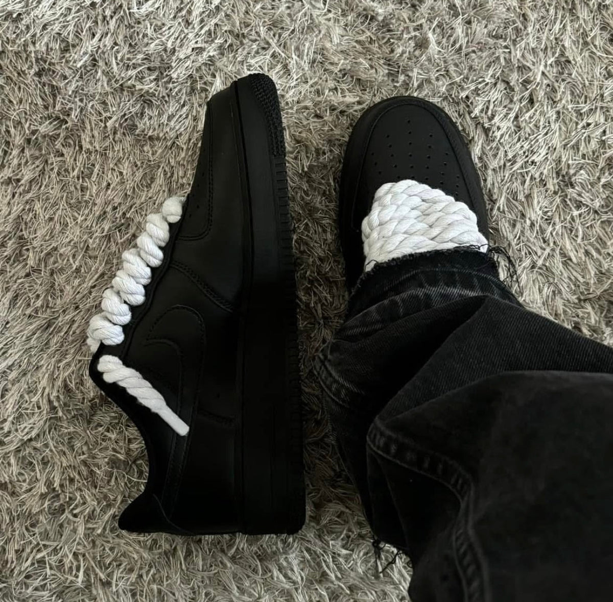Nike Air Force 1 Rope Lace Black-White