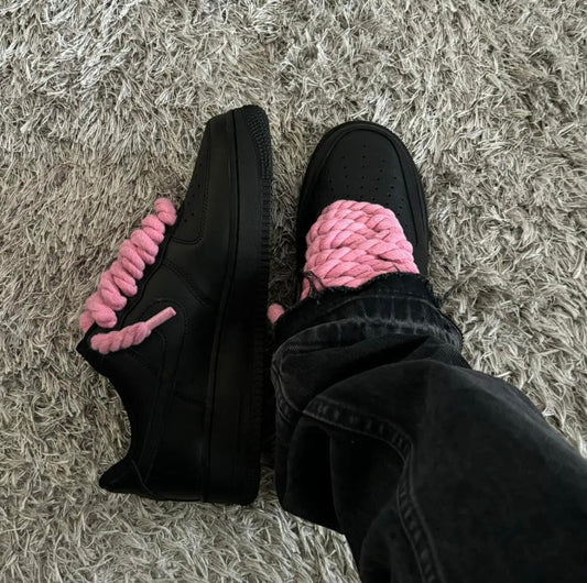 Nike Air Force 1 Rope Lace Black-Pink