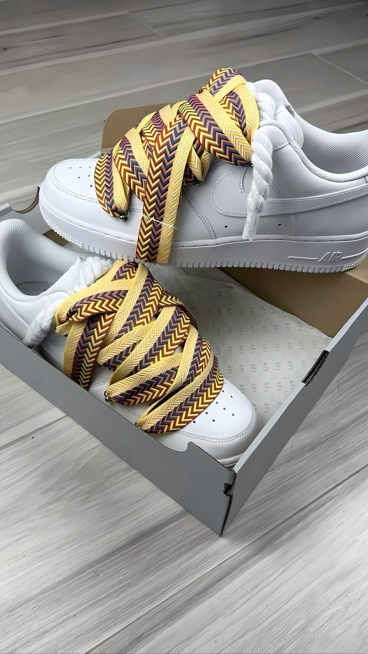 Nike Air Force 1 White Rope Lanvin Yellow