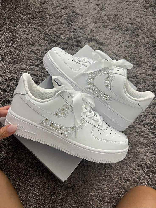 Nike Air Force 1 White-Fehér Köves-Masnival Custom